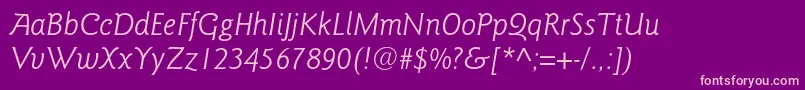 GoudysansstdBookitalic Font – Pink Fonts on Purple Background