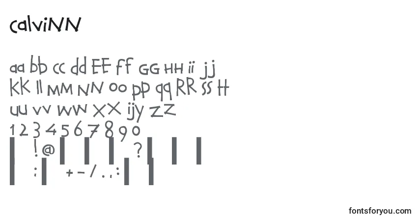 Calvinn-fontti – aakkoset, numerot, erikoismerkit