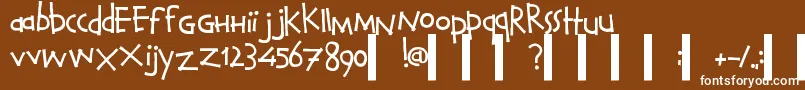 Calvinn Font – White Fonts on Brown Background