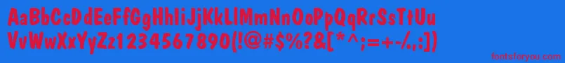 Fonte JargonsskBold – fontes vermelhas em um fundo azul