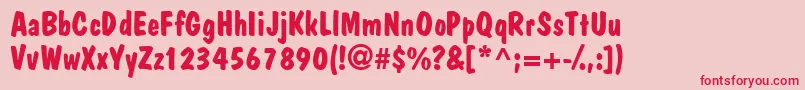 JargonsskBold Font – Red Fonts on Pink Background