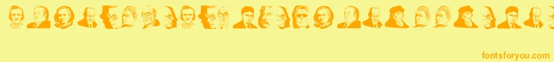 ThinkersWorld Font – Orange Fonts on Yellow Background