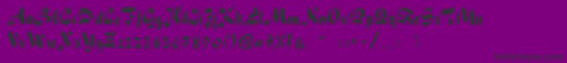 フォントSakiscript – 紫の背景に黒い文字