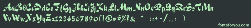 Sakiscript Font – Green Fonts on Black Background