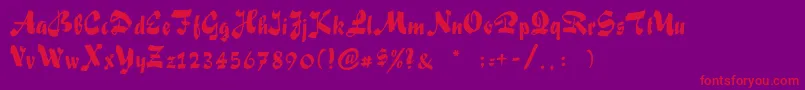 Sakiscript Font – Red Fonts on Purple Background