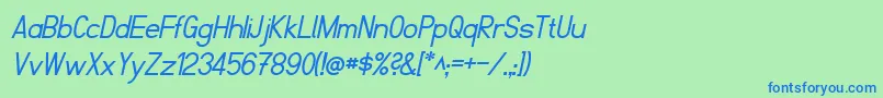 FibelNordItalic Font – Blue Fonts on Green Background