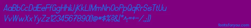 フォントFibelNordItalic – 紫色の背景に青い文字