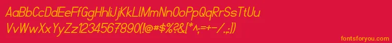 フォントFibelNordItalic – 赤い背景にオレンジの文字