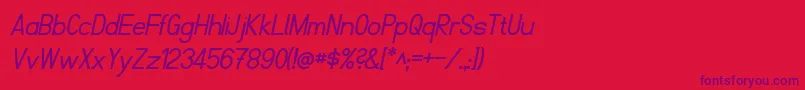 FibelNordItalic-Schriftart – Violette Schriften auf rotem Hintergrund
