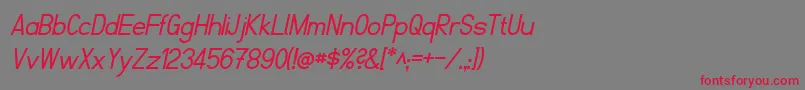 フォントFibelNordItalic – 赤い文字の灰色の背景