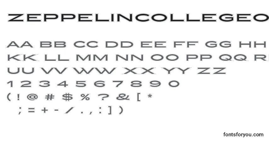 Czcionka ZeppelinCollegeOt – alfabet, cyfry, specjalne znaki