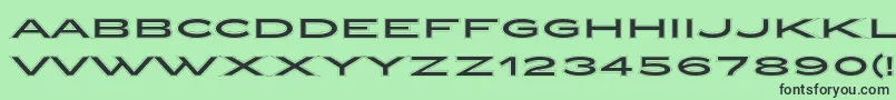 フォントZeppelinCollegeOt – 緑の背景に黒い文字