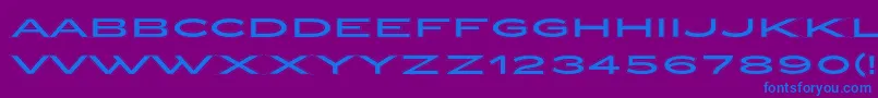 ZeppelinCollegeOt-Schriftart – Blaue Schriften auf violettem Hintergrund