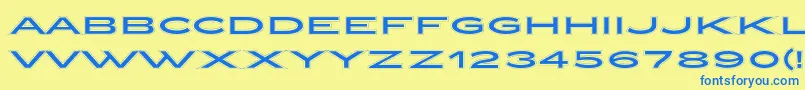 フォントZeppelinCollegeOt – 青い文字が黄色の背景にあります。