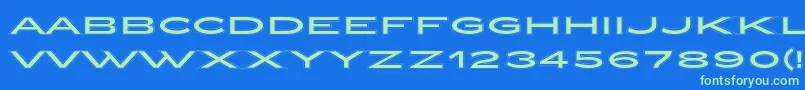 ZeppelinCollegeOt Font – Green Fonts on Blue Background