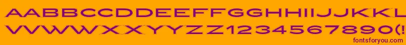 ZeppelinCollegeOt-Schriftart – Violette Schriften auf orangefarbenem Hintergrund