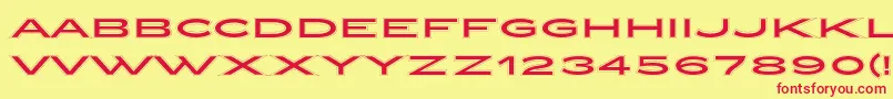 ZeppelinCollegeOt Font – Red Fonts on Yellow Background