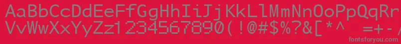 フォントNusamd – 赤い背景に灰色の文字