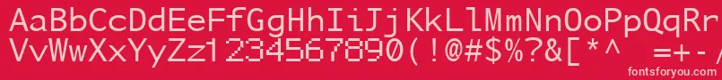 フォントNusamd – 赤い背景にピンクのフォント