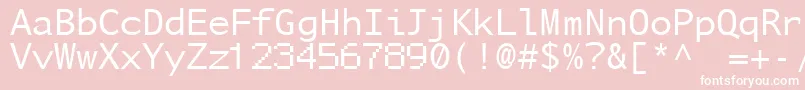 Nusamd-Schriftart – Weiße Schriften auf rosa Hintergrund