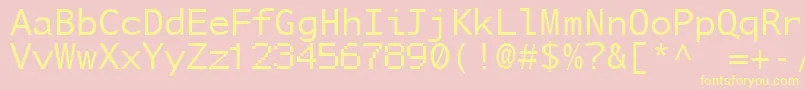 Nusamd Font – Yellow Fonts on Pink Background