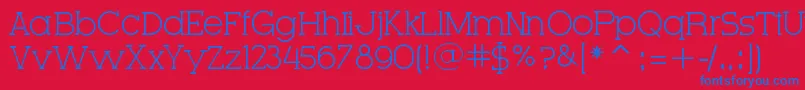 VeryFineSerif-Schriftart – Blaue Schriften auf rotem Hintergrund