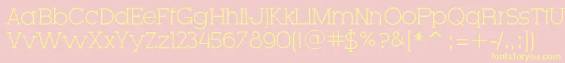 VeryFineSerif-Schriftart – Gelbe Schriften auf rosa Hintergrund