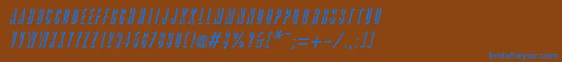 フォントGreatreliefItalic – 茶色の背景に青い文字