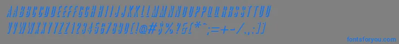 フォントGreatreliefItalic – 灰色の背景に青い文字