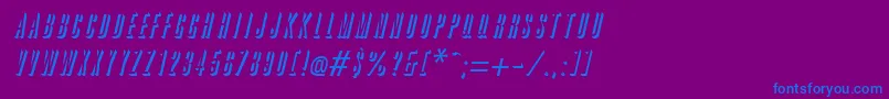 GreatreliefItalic Font – Blue Fonts on Purple Background