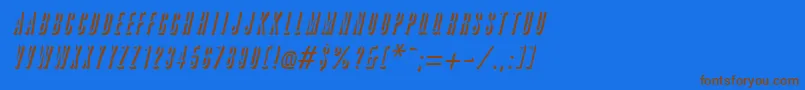 GreatreliefItalic Font – Brown Fonts on Blue Background