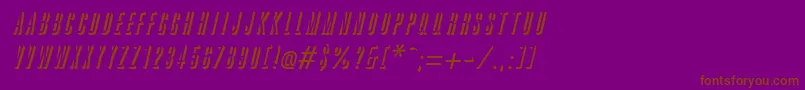 GreatreliefItalic-Schriftart – Braune Schriften auf violettem Hintergrund