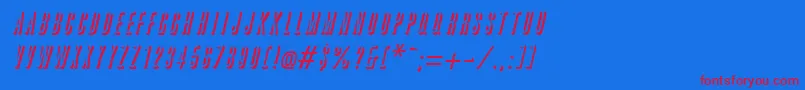 GreatreliefItalic Font – Red Fonts on Blue Background