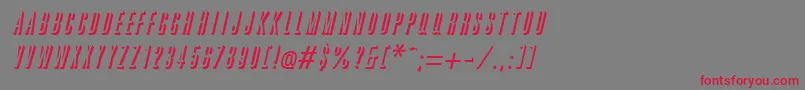GreatreliefItalic Font – Red Fonts on Gray Background