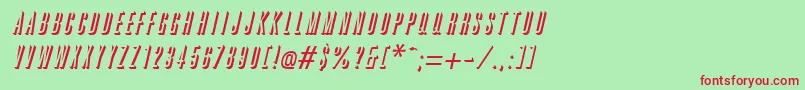 GreatreliefItalic Font – Red Fonts on Green Background