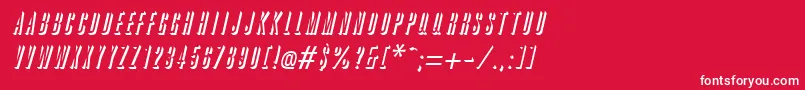 フォントGreatreliefItalic – 赤い背景に白い文字