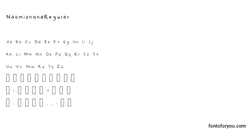 Шрифт NaomishandRegular – алфавит, цифры, специальные символы