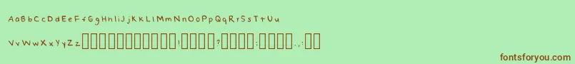 NaomishandRegular-Schriftart – Braune Schriften auf grünem Hintergrund