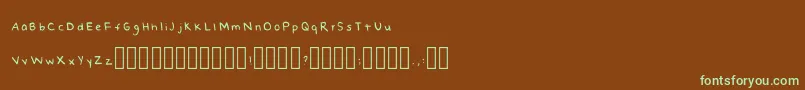 NaomishandRegular-Schriftart – Grüne Schriften auf braunem Hintergrund