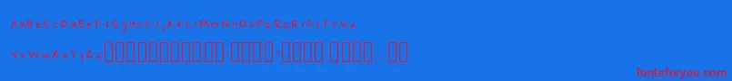 NaomishandRegular Font – Red Fonts on Blue Background
