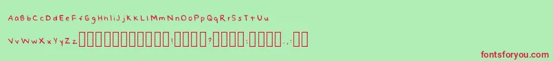 NaomishandRegular-fontti – punaiset fontit vihreällä taustalla