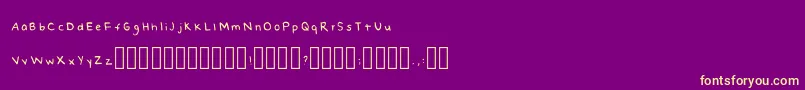 NaomishandRegular-fontti – keltaiset fontit violetilla taustalla