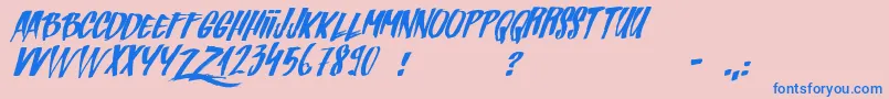 フォントZondas – ピンクの背景に青い文字