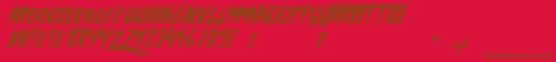 フォントZondas – 赤い背景に茶色の文字