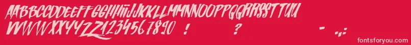 Zondas Font – Pink Fonts on Red Background