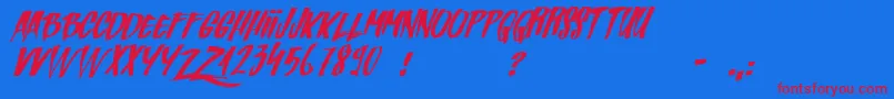 Zondas Font – Red Fonts on Blue Background