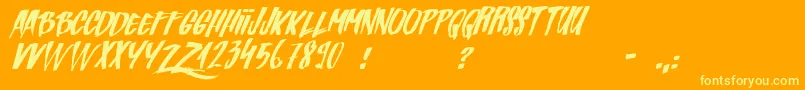 Zondas Font – Yellow Fonts on Orange Background