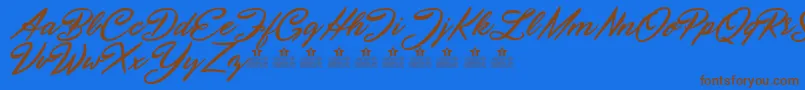SeptemberFivePersonalUse Font – Brown Fonts on Blue Background