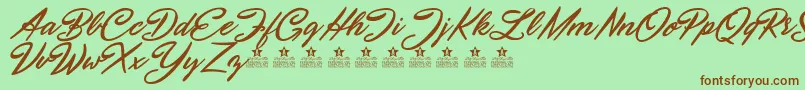 SeptemberFivePersonalUse Font – Brown Fonts on Green Background