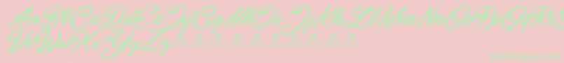 SeptemberFivePersonalUse Font – Green Fonts on Pink Background